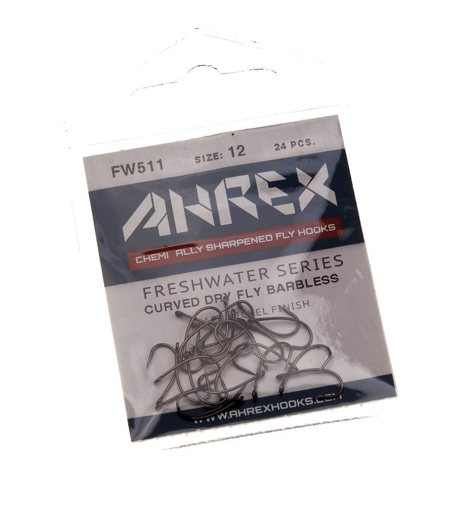 Ahrex Fw511 Curved Dry Hook Barbless #10 Trout Fly Tying Hooks